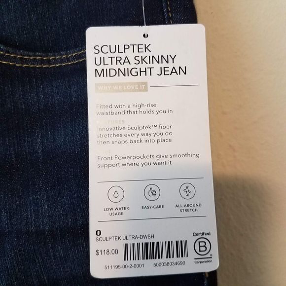 Athleta Women's 0 Sculptek Ultra Skinny Midnight Jean Ultra Darkwash 511195 NWT - Picture 6 of 9